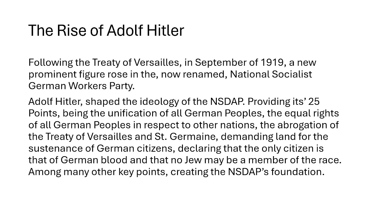 The Rise of National Socialism and the National Socialist German Workers Party