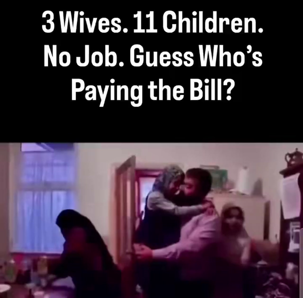 This man has 3 wives and 11 children and no job - muslim invader on uk benefits